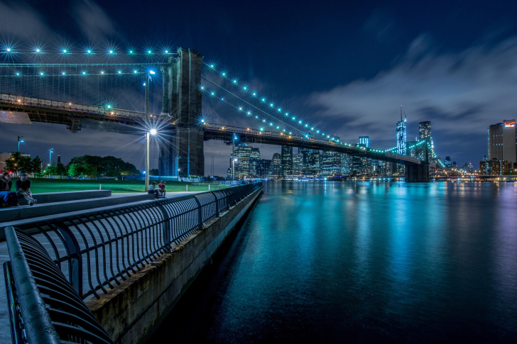 Sfondi Cable Brooklyn Bridge in New York