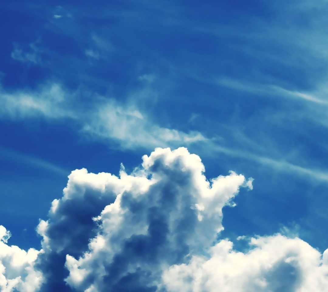 Blue Sky With Clouds wallpaper 1080x960