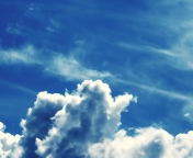 Blue Sky With Clouds wallpaper 176x144