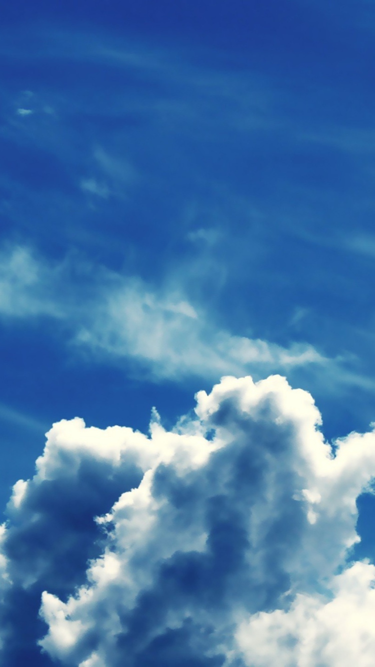 Blue Sky With Clouds wallpaper 750x1334