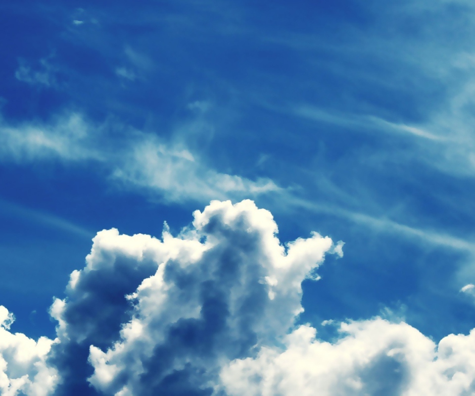 Das Blue Sky With Clouds Wallpaper 960x800