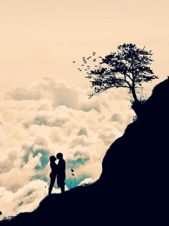 Das Romance In Clouds Wallpaper 240x320