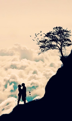 Das Romance In Clouds Wallpaper 240x400