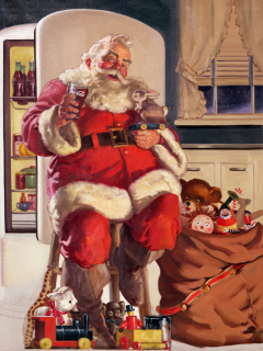 Das Coca Cola Santa Claus Wallpaper 240x320