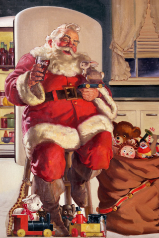 Fondo de pantalla Coca Cola Santa Claus 320x480