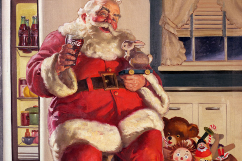 Das Coca Cola Santa Claus Wallpaper 480x320