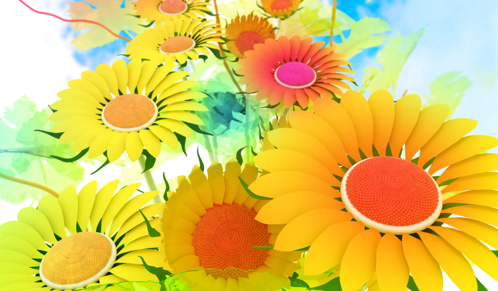 Screenshot №1 pro téma Drawn Daisies 1024x600