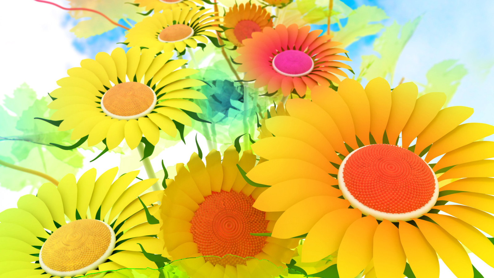 Drawn Daisies wallpaper 1600x900