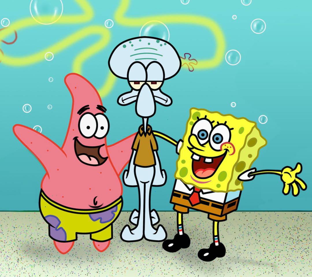 Обои Spongebob Patrick And Squidward 1080x960