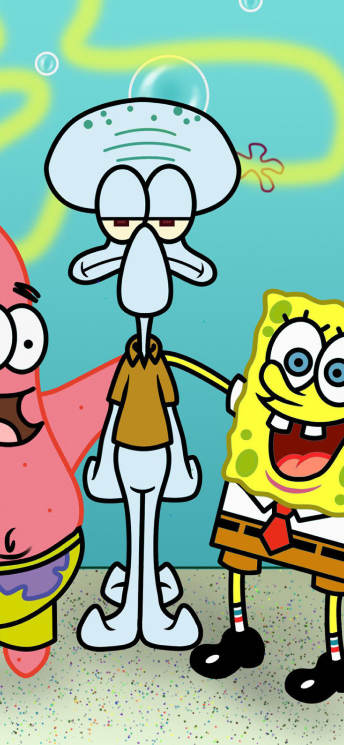 Fondo de pantalla Spongebob Patrick And Squidward 1170x2532