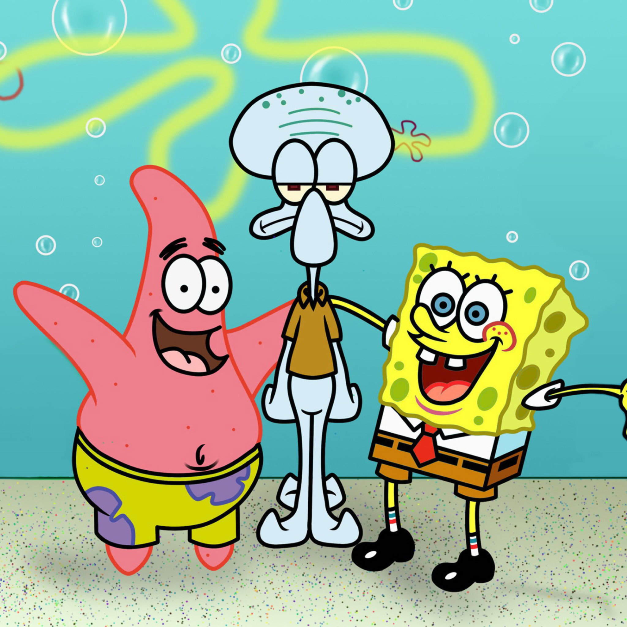 Spongebob Patrick And Squidward wallpaper 2048x2048