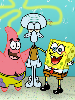 Fondo de pantalla Spongebob Patrick And Squidward 240x320