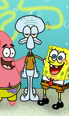 Das Spongebob Patrick And Squidward Wallpaper 240x400