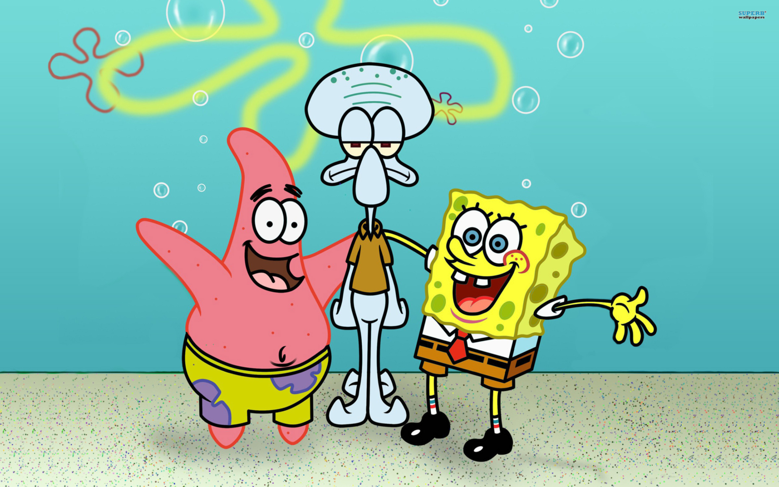 Fondo de pantalla Spongebob Patrick And Squidward 2560x1600