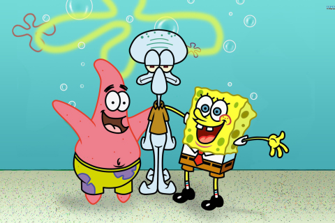 Das Spongebob Patrick And Squidward Wallpaper 480x320