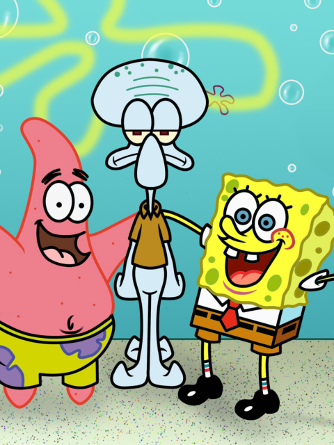 Обои Spongebob Patrick And Squidward 480x640