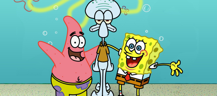 Fondo de pantalla Spongebob Patrick And Squidward 720x320