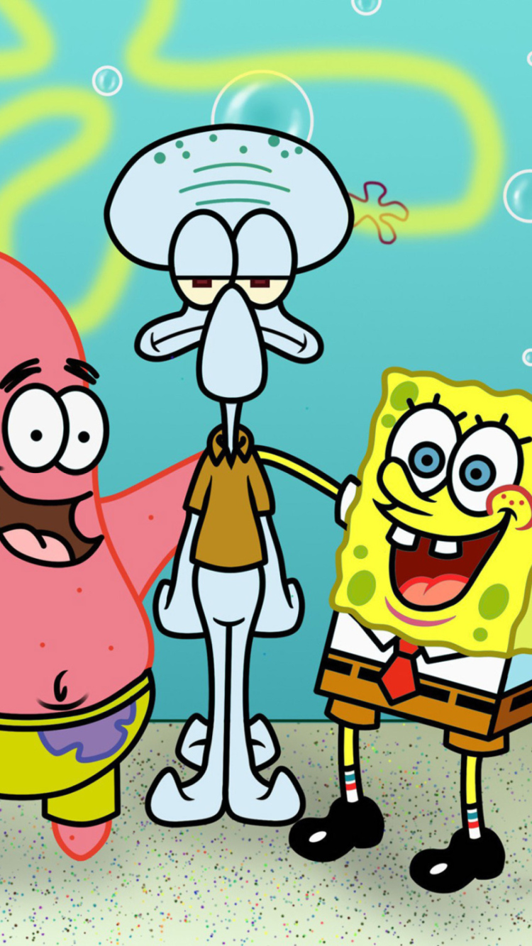 Sfondi Spongebob Patrick And Squidward 750x1334