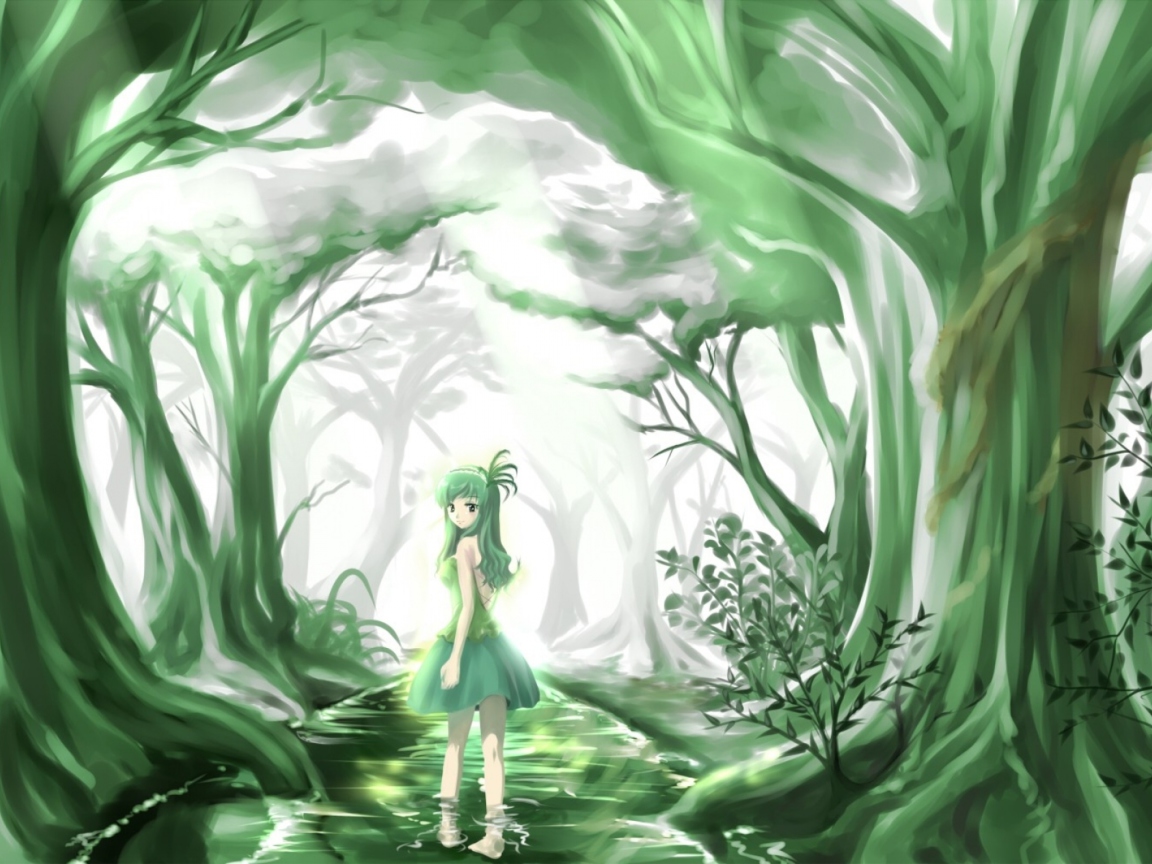 Screenshot №1 pro téma Green Forest Fairy 1152x864