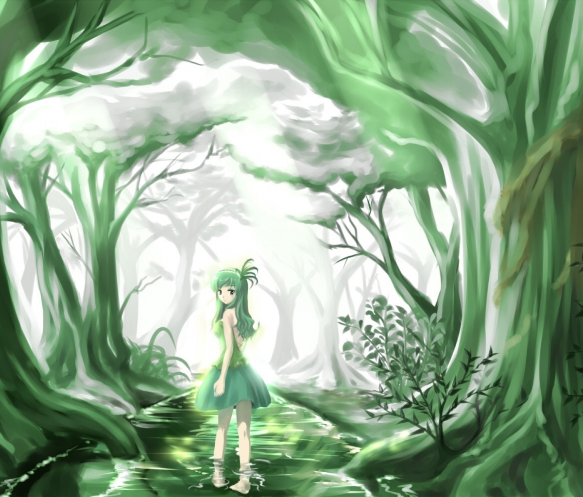 Green Forest Fairy wallpaper 1200x1024