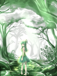 Green Forest Fairy wallpaper 240x320