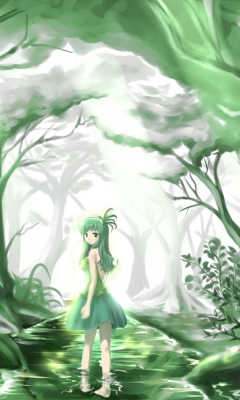 Das Green Forest Fairy Wallpaper 240x400