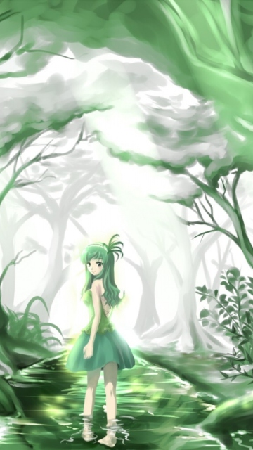 Das Green Forest Fairy Wallpaper 360x640