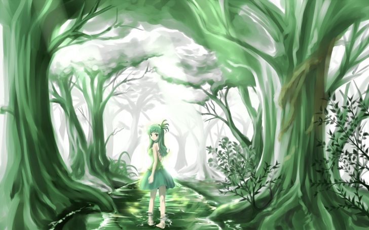 Das Green Forest Fairy Wallpaper