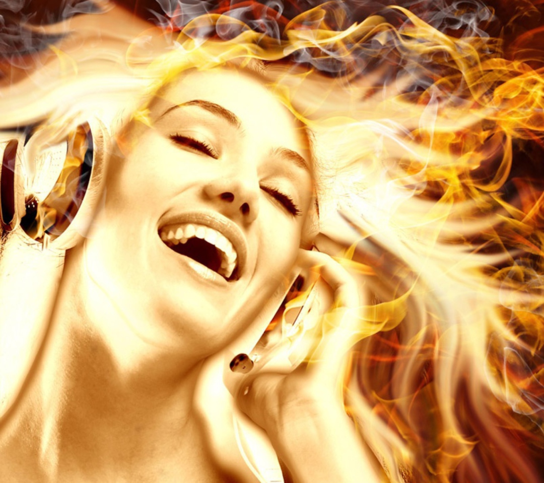 Fondo de pantalla Dj With Fire Hair 1080x960