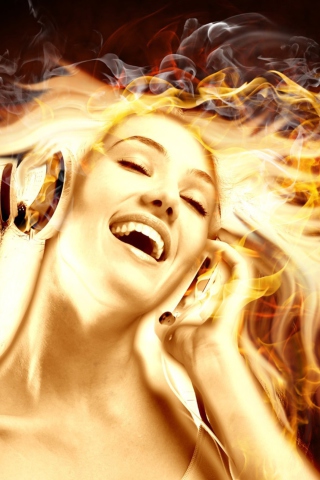 Обои Dj With Fire Hair 320x480