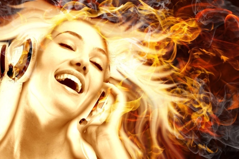 Fondo de pantalla Dj With Fire Hair 480x320