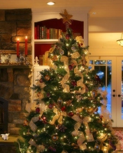 Обои Christmas Tree At Home 176x220