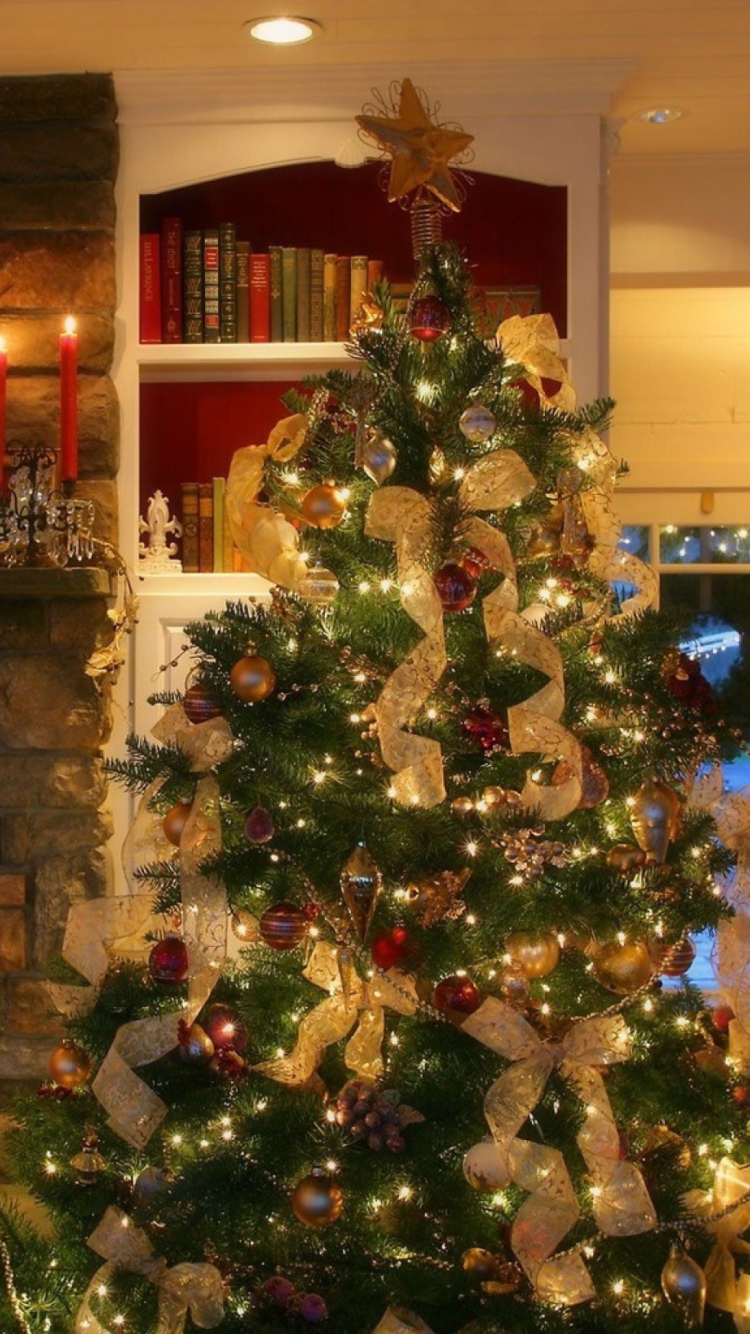 Sfondi Christmas Tree At Home 750x1334