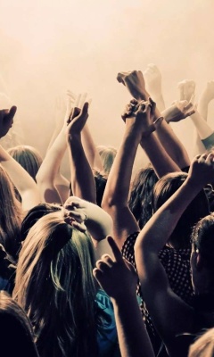 Das Crazy Party in Night Club, Put your hands up Wallpaper 240x400