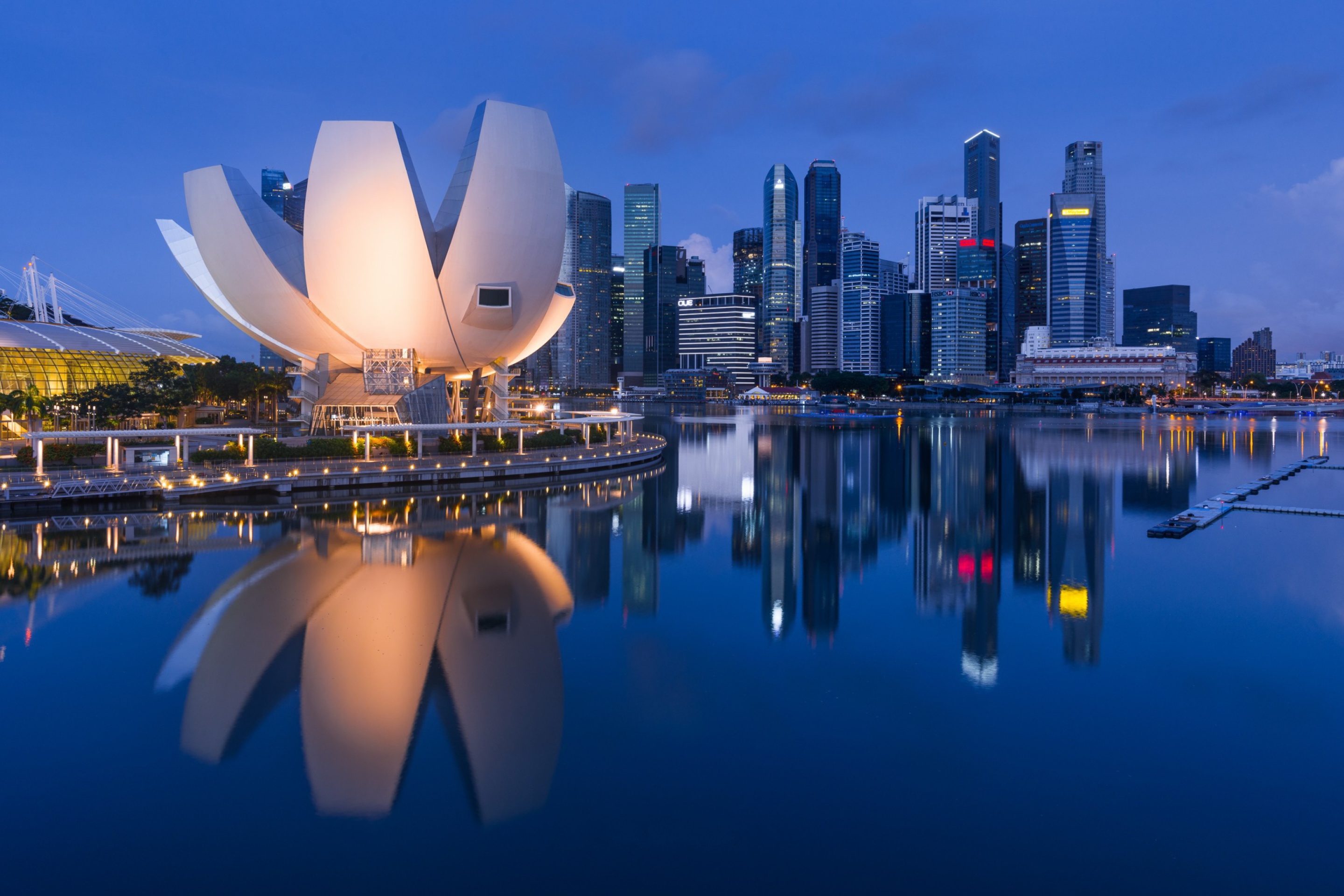 страны архитектура ночь Сингапур скачать