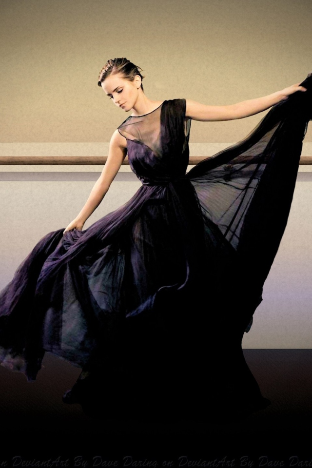 Das Emma Watson Evening Dress Wallpaper 640x960