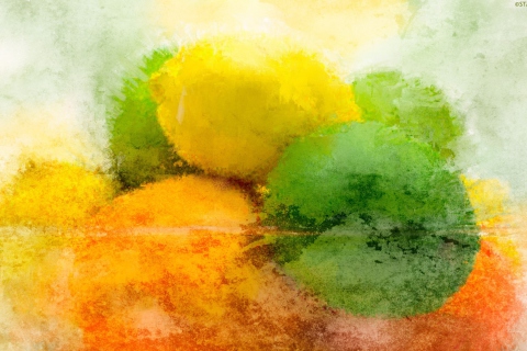 Das Lemon And Lime Abstract Wallpaper 480x320