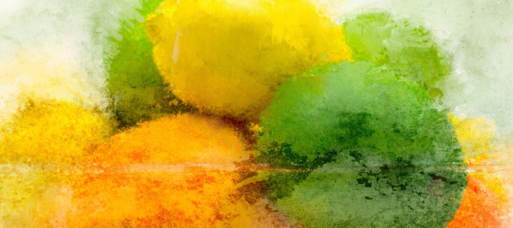 Lemon And Lime Abstract wallpaper 720x320