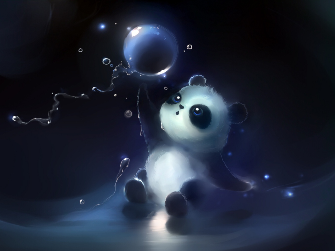 Das Cute Little Panda With Balloon Wallpaper 1280x960