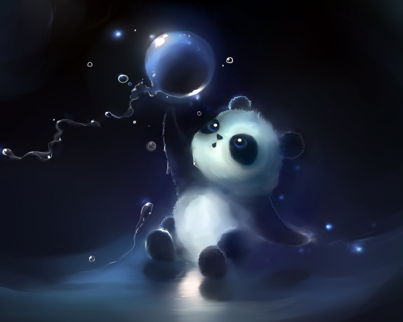 Das Cute Little Panda With Balloon Wallpaper 1600x1280