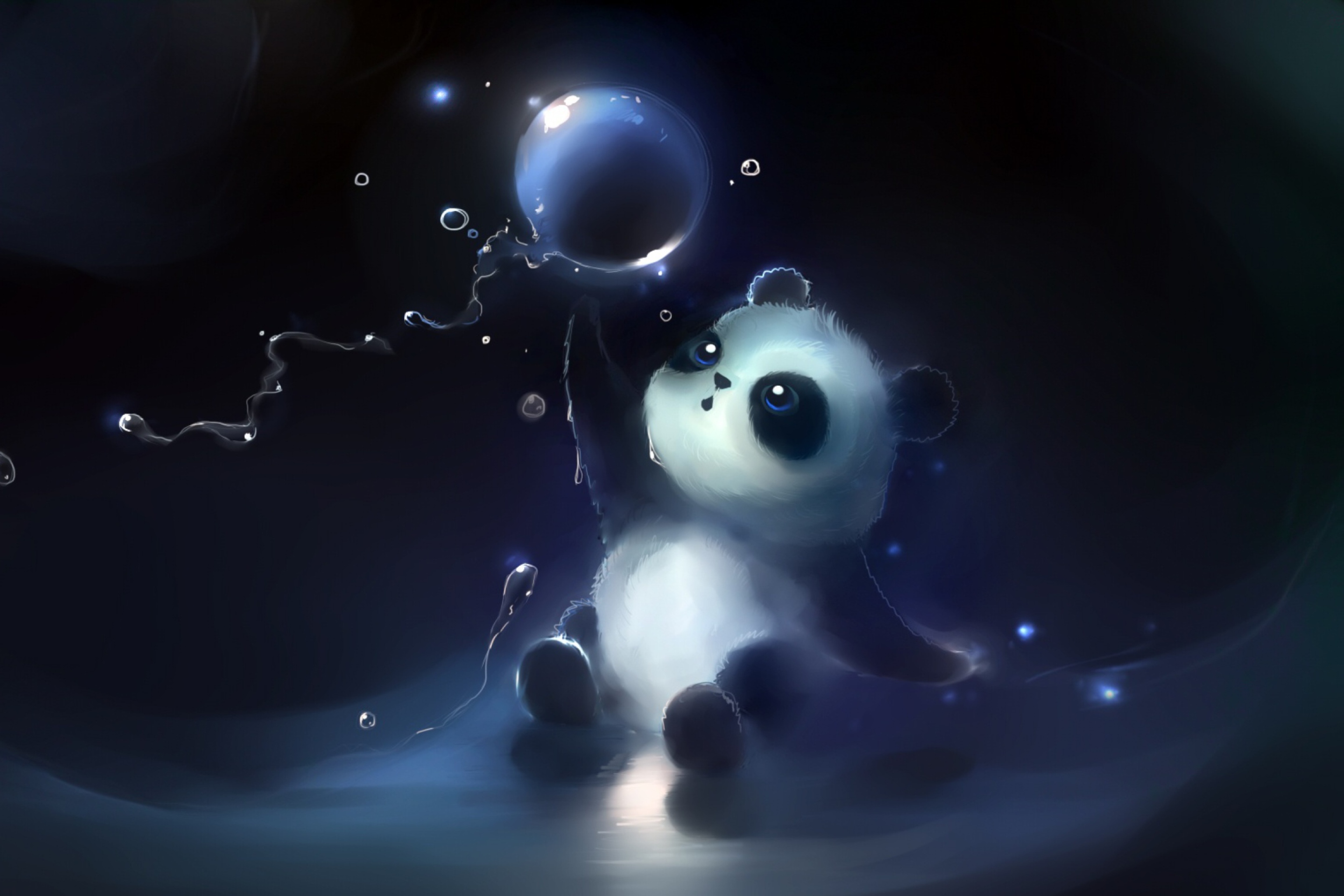 Sfondi Cute Little Panda With Balloon 2880x1920