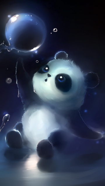 Обои Cute Little Panda With Balloon 360x640