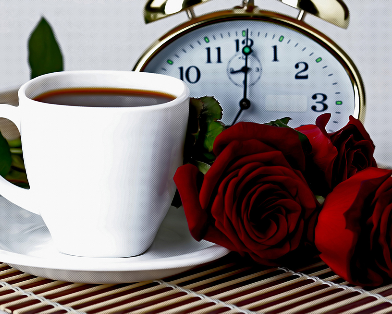Sfondi Tea And Alarm Clock 1600x1280