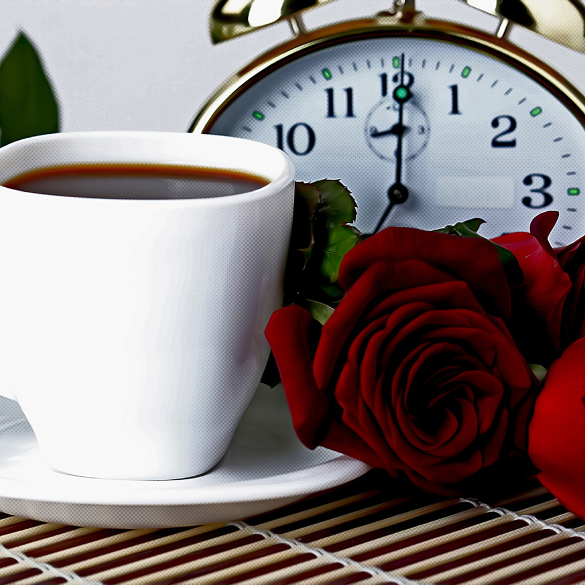Das Tea And Alarm Clock Wallpaper 2048x2048