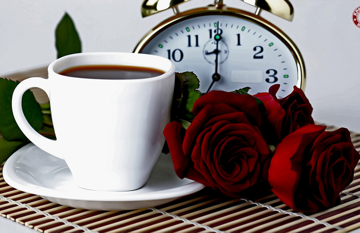Das Tea And Alarm Clock Wallpaper