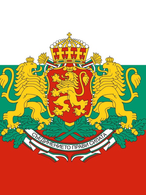 Обои Bulgaria Gerb and Flag 480x640