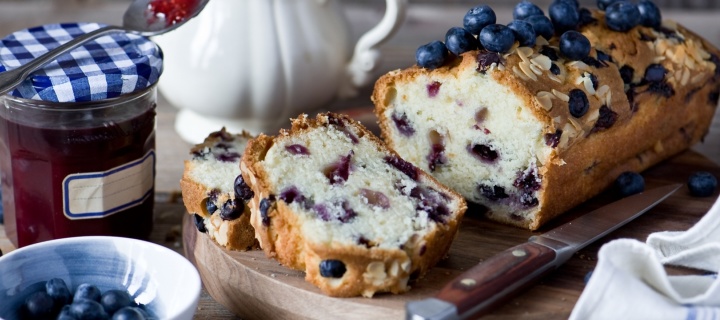 Обои Blueberries Cake 720x320