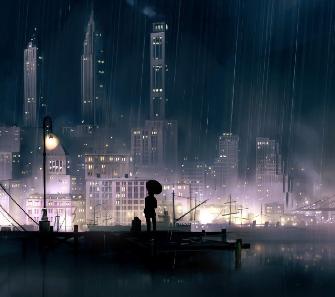 Fondo de pantalla Rainy City 1080x960