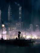 Fondo de pantalla Rainy City 132x176