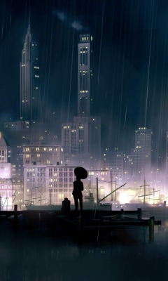 Das Rainy City Wallpaper 240x400